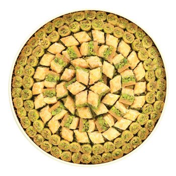 Lite baklava assortment (baklawa) by Zalatimo Brothers – sweetened with fruit sugar and filled with pistachios